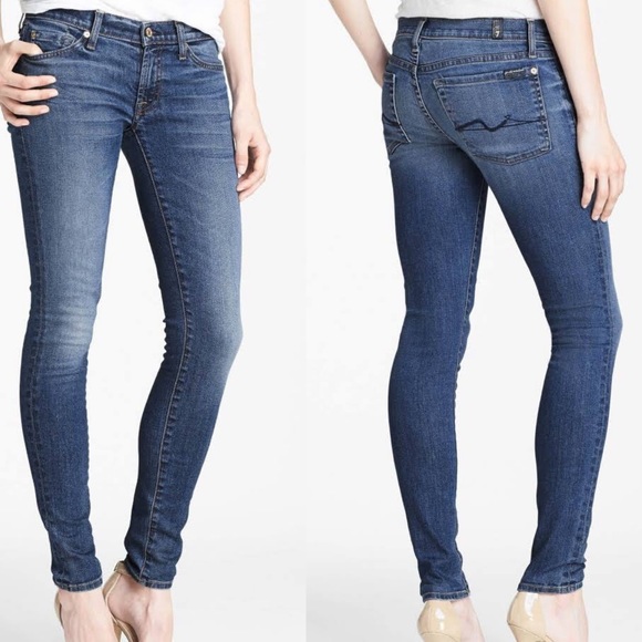 7 For All Mankind Denim - Women 7 For All Mankind the Skinny Jeans Size 27 Medium Wash AU004144A.